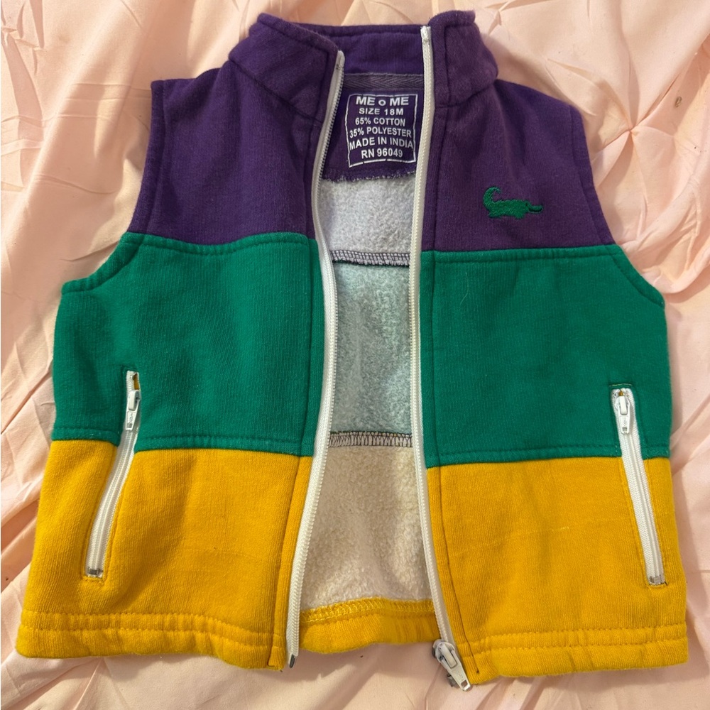 Mardi Gras Colorblock Vest with pockets